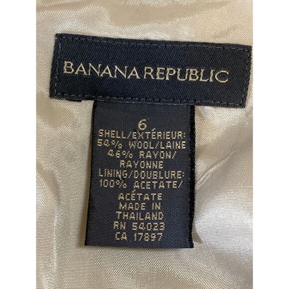 Banana Republic Skirt Set Women S/6 Beige Wool Blend Career Minimalist Lagenlook - Picture 15 of 16